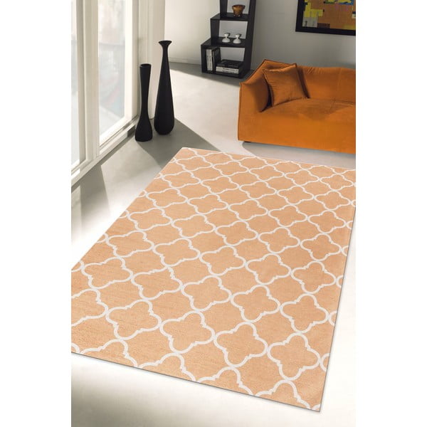 Vysokoodolný kuchynský koberec Webtappeti Trellis Apricot, 130 x 190 cm
