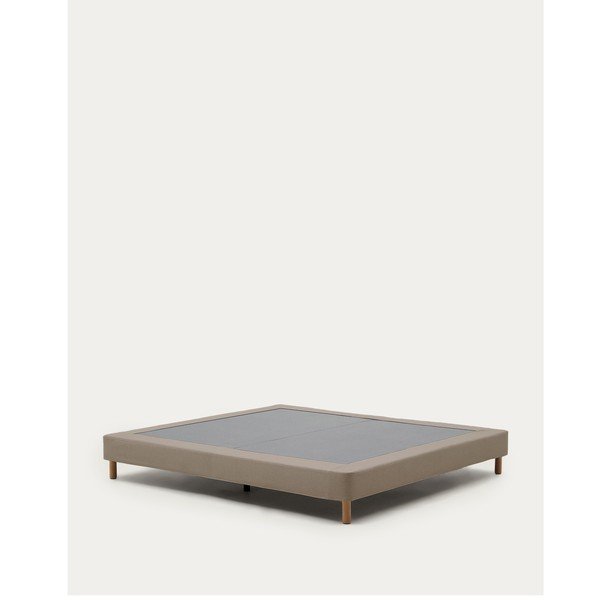 Hnedá čalúnená dvojlôžková posteľ bez čela 160x200 cm Ofelia – Kave Home-image-3
