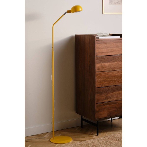 Žltá kovová stojacia lampa s ohýbateľnou konštrukciou (výška  146 cm) Lincon – Jotex-image-2