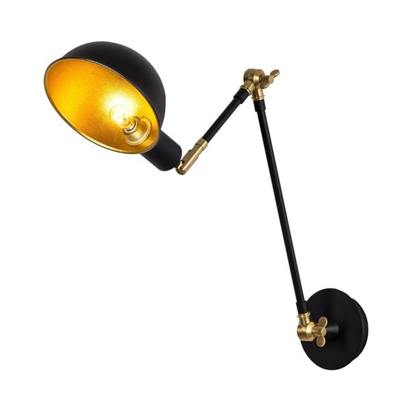 Nástenné svietidlo v čiernej a zlatej farbe ø 15 cm Sivani – Opviq lights