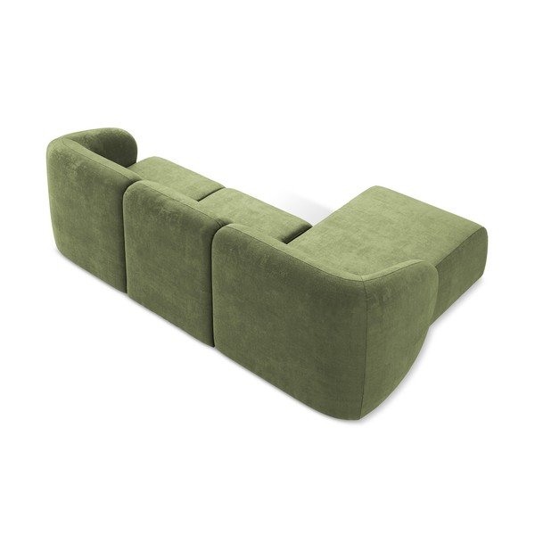 Zelená ženilková rohová pohovka (ľavý roh/s leňoškou) Lani – Makamii-image-3