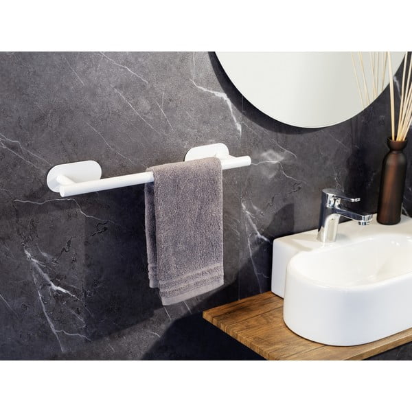 Biely samodržiaci držiak na uteráky z nehrdzavejúcej ocele Orea Uno – Wenko-image-2