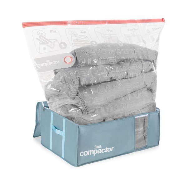 Vákuové plastové úložné boxy na oblečenie v súprave 3 ks 65x45x27 cm Blue Edition – Compactor-image-3