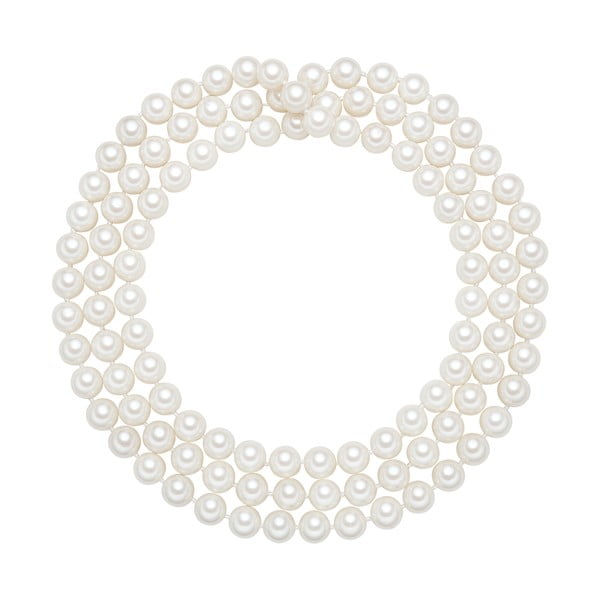 Náhrdelník s bielymi perlami ⌀ 10 mm Perldesse Muschel, dĺžka 120 cm