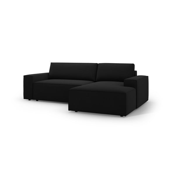 Čierna rozkladacia rohová pohovka (pravý roh) Jodie – Micadoni Home-image-2