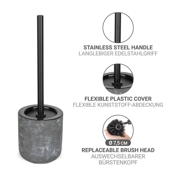 Sivá keramická WC kefa Sacile – Wenko-image-3