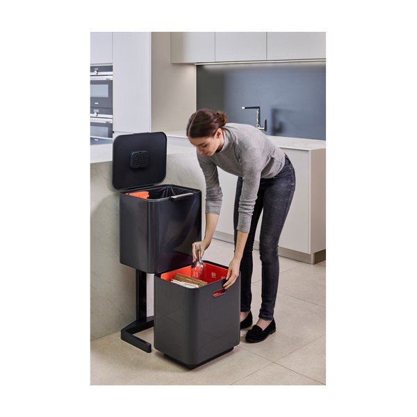 Grafitovosivý kôš na triedený odpad Joseph Joseph Totem Max, 60 l-image-3