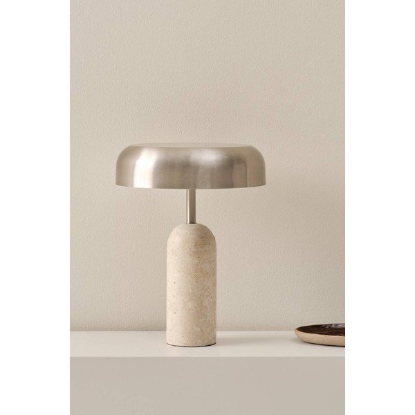Stolová lampa 
z travertínu
 v striebornej farbe (výška  46 cm) Ina – Jotex-image-2