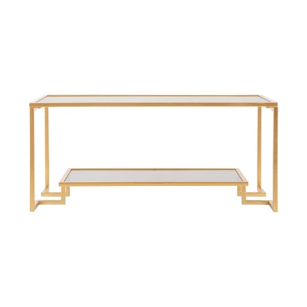 Konferenčný stolík so sklenenou doskou v zlatej farbe 50x90 cm Level – Mauro Ferretti