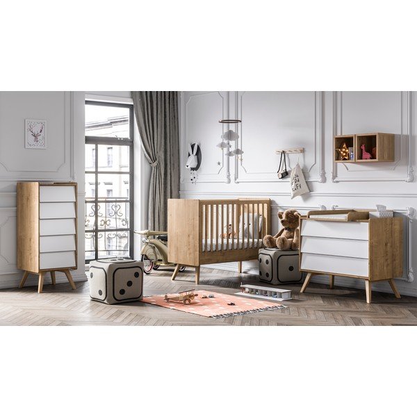 Biela komoda s 3 zásuvkami Vox Vin-image-1