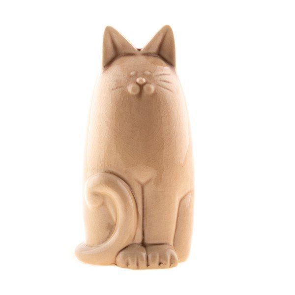 Hnedá keramická pokladnička Dakls Cat, výška 19,5 cm