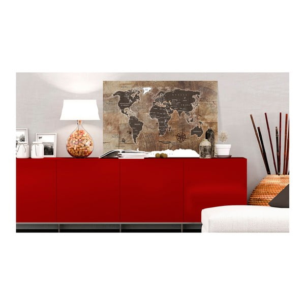 Nástenka s mapou sveta Bimago Wooden Mosaic 120 × 80 cm-image-1