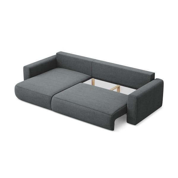 Tmavosivá rozkladacia/s úložným priestorom rohová pohovka (ľavý roh/s leňoškou) Kapua – Makamii-image-3