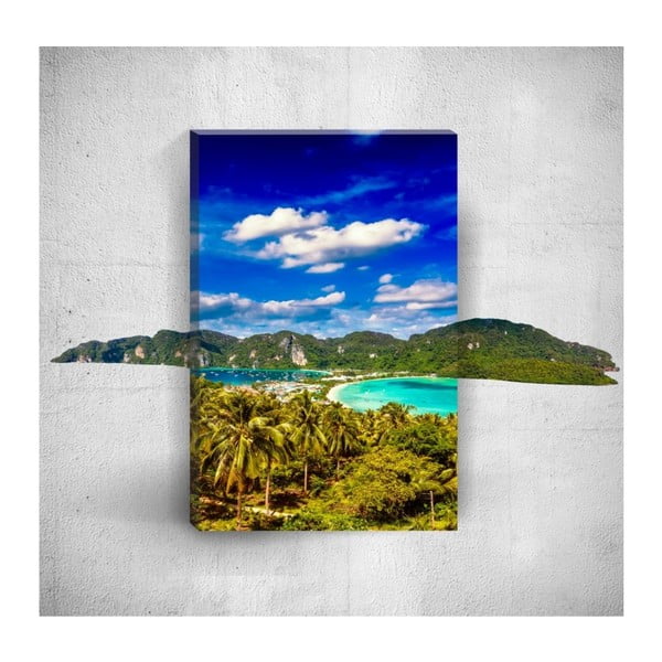 Nástenný 3D obraz Mosticx Tropical Island, 40 × 60 cm