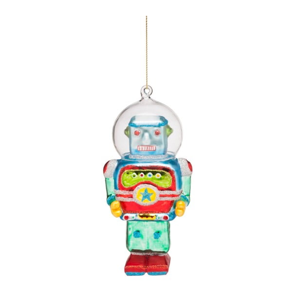 Vianočná závesná ozdoba zo skla Butlers Robot