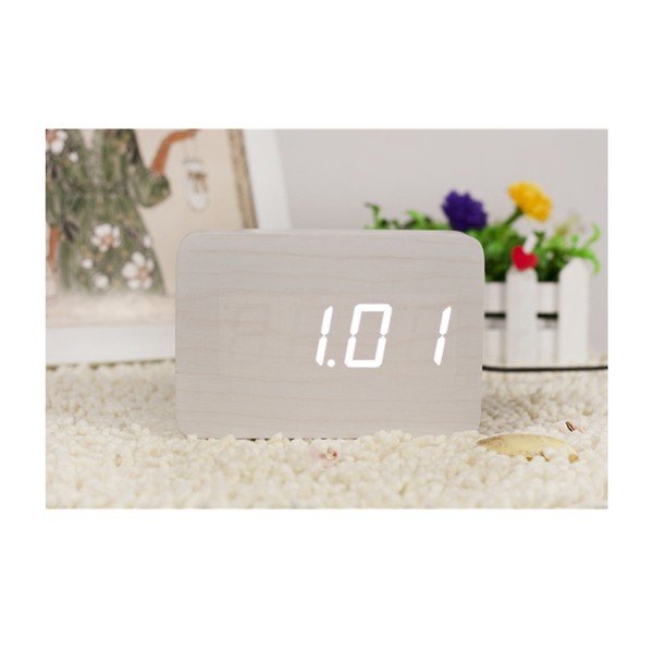 Biely budík s bielym LED displejom Gingko Brick Click Clock-image-2
