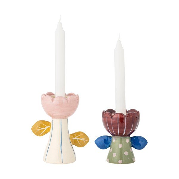 Kameninové svietniky v súprave na čajovú sviečku 2 ks Florita – Bloomingville-image-4