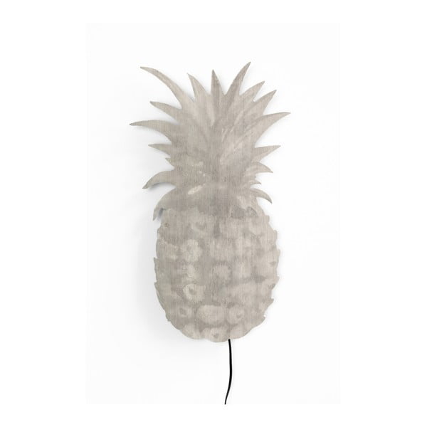 Sivé nástenné svietidlo v tvare ananásu Really Nice Things Pineapple, 26 x 42 cm