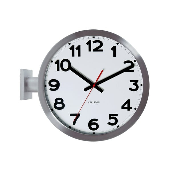 Biele hodiny Present Time Double Sided