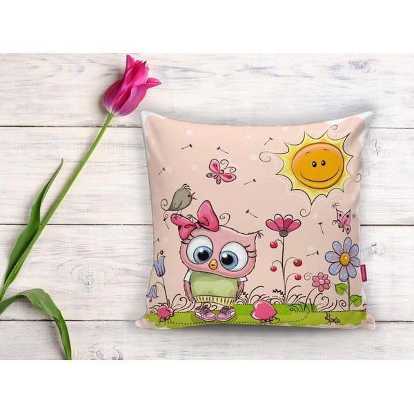 Detská obliečka na vankúš 43x43 cm Pink Owl – Mila Home-image-2