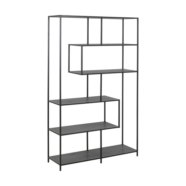 Čierna knižnica v dekore jaseňa 114x185 cm Seaford – Actona-image-2