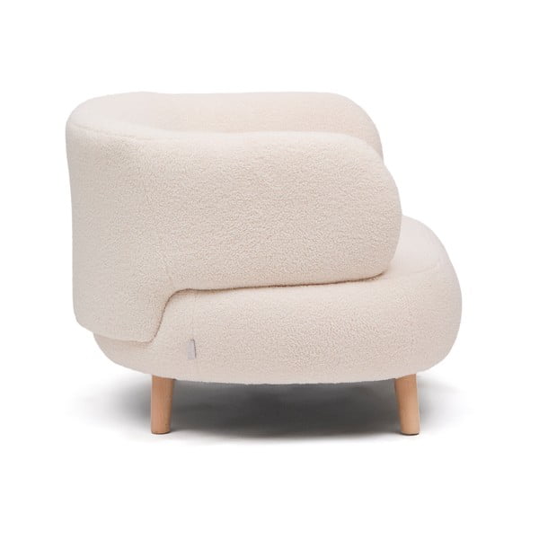 Béžové kreslo z textílie buklé Luisa – Kave Home-image-4