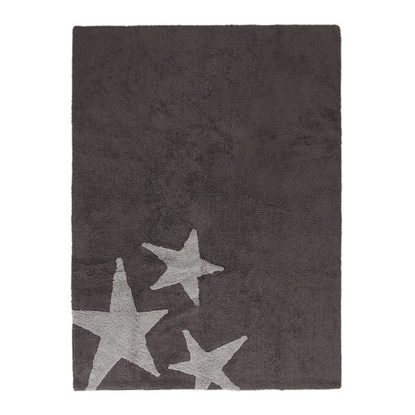 Tmavosivý bavlnený ručne vyrobený koberec Lorena Canals Three Stars, 120 x 160 cm