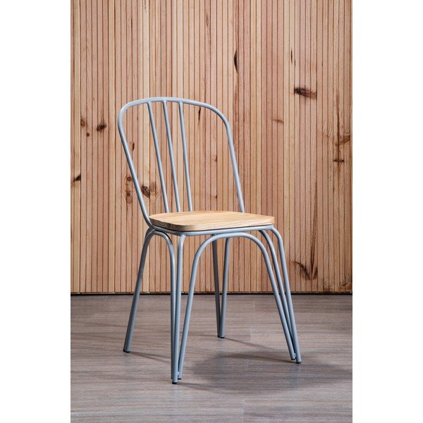 Sivá/v prírodnej farbe jedálenská stolička z brestového dreva District – Premier Housewares-image-4