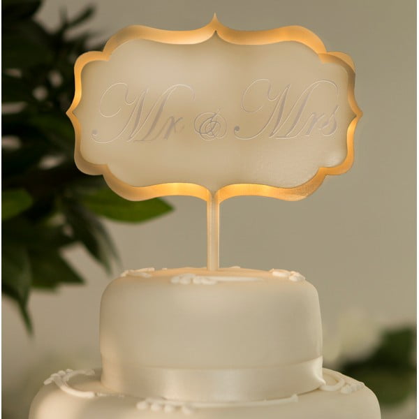 Svadobná dekorácia na tortu s LED svetielkami Cake Cream