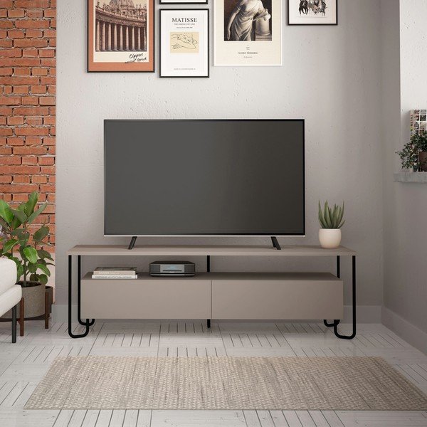 Sivo-béžový TV stolík 150x45 cm Dilly – Marckeric-image-1