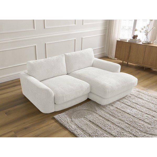 Biela ženilková rohová pohovka (pravý roh/s leňoškou) Leonore – Bobochic Paris-image-3