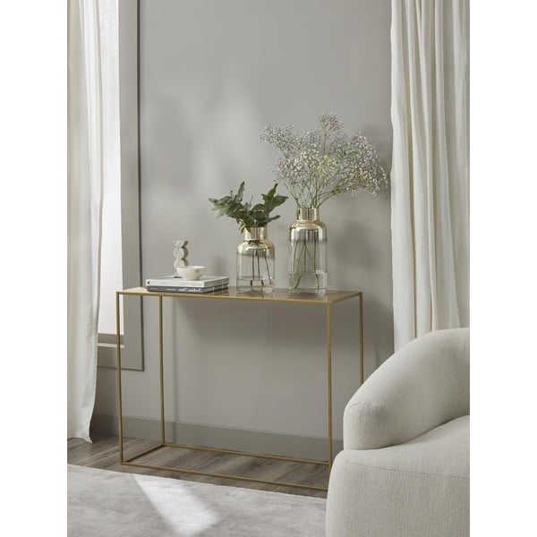 Ručne fúkaná sklenená váza v zlatej farbe Westwing Collection Uma, výška 35 cm-image-2