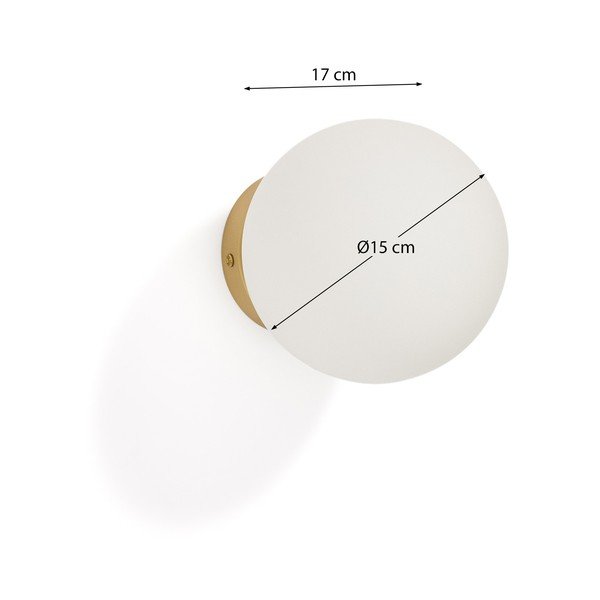 Biele/v zlatej farbe nástenné svietidlo ø 15 cm Brisia – Kave Home-image-4