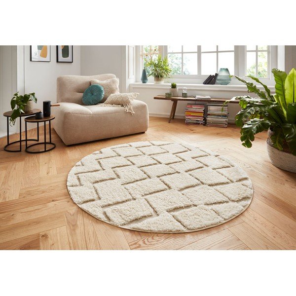 Krémovobiely koberec Mint Rugs Handira, ⌀ 160 cm-image-3