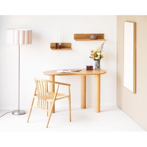 Béžová/v striebornej farbe ľanová stojacia lampa (výška  150 cm) Wattom – House Nordic-image-1