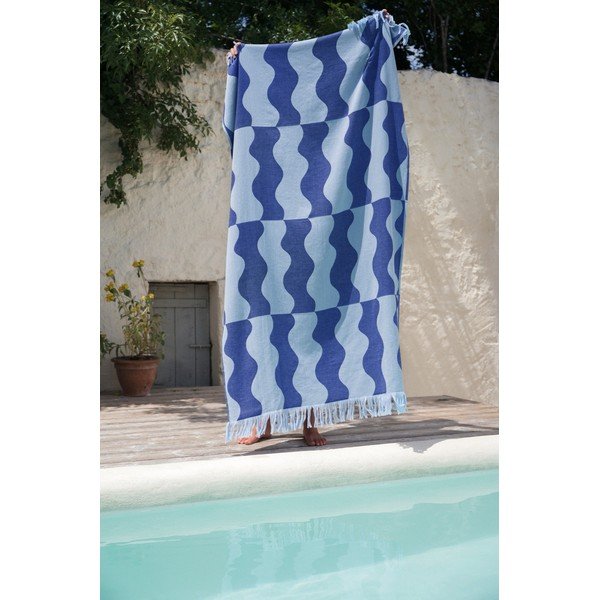 Modrá bavlnená plážová osuška 100x160 cm Nugo – noo.ma-image-1