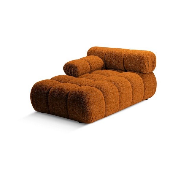 Oranžový modul pohovky z textílie bouclé (ľavý roh) Bellis – Micadoni Home-image-3
