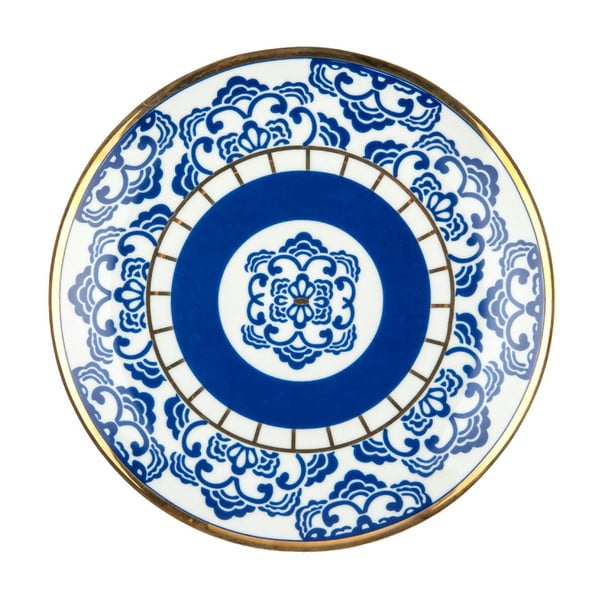 Modro-biely porcelánový tanier Vivas Melinda, Ø 23 cm