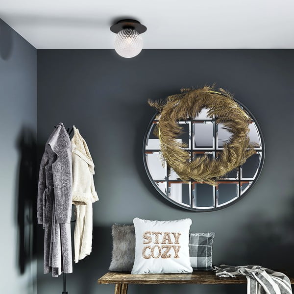 Čierne stropné svietidlo SULION Musa, ø 14 cm-image-1