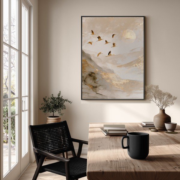Tlačený obraz s rámom 60x80 cm Golden Peaks II – Styler-image-1