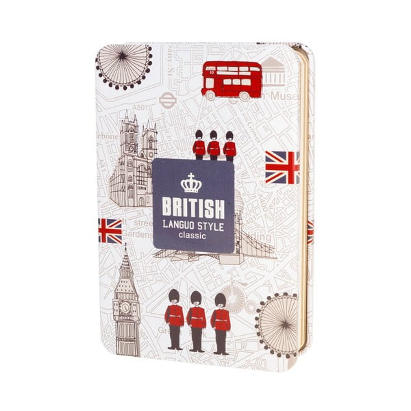 Plechový zápisník British, biely
