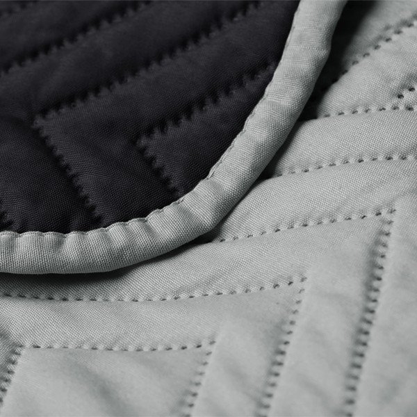 Čierny/svetlosivý prešívaný pléd z mikrovlákna 220x240 cm Softa – Restilo-image-2