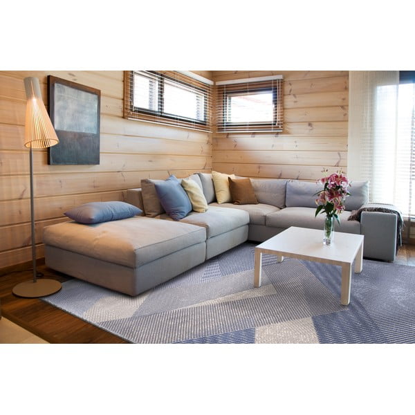 Svetlomodrý vlnený koberec 160x240 cm Mesh – Agnella-image-1