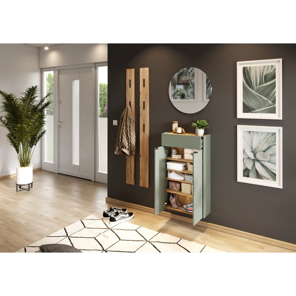 Nástenný vešiak v dekore duba v prírodnej farbe Ameca – Germania-image-3