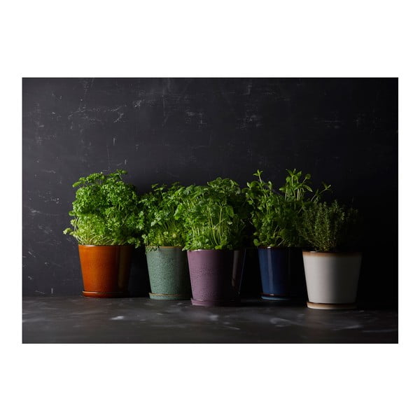 Kameninový obal na kvetináč ø 14 cm Gastro Dark Blue/Black – Bitz-image-2