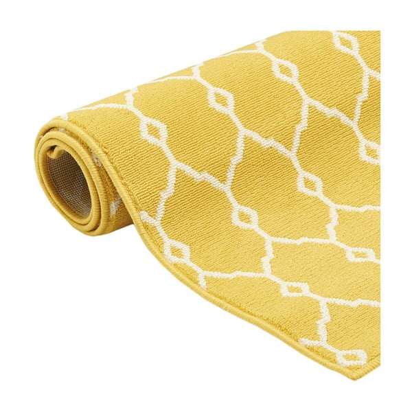 Žltý vonkajší koberec Floorita Trellis, 133 × 190 cm-image-2