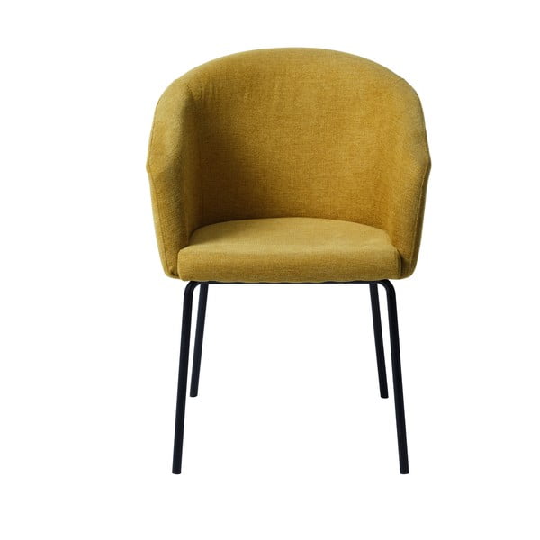 Čalúnené jedálenské kreslo s podrúčkami v horčicovej farbe Easton – Unique Furniture-image-2