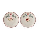 Krémové dezertné taniere s vianočným motívom z kameniny v súprave 2 ks ø 16 cm Yule – Bloomingville