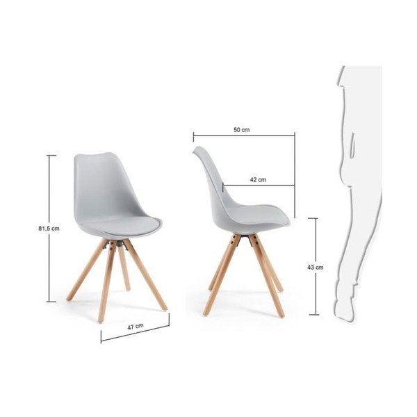 Sada 4 sivých jedálenských stoličiek La Forma Lars-image-4