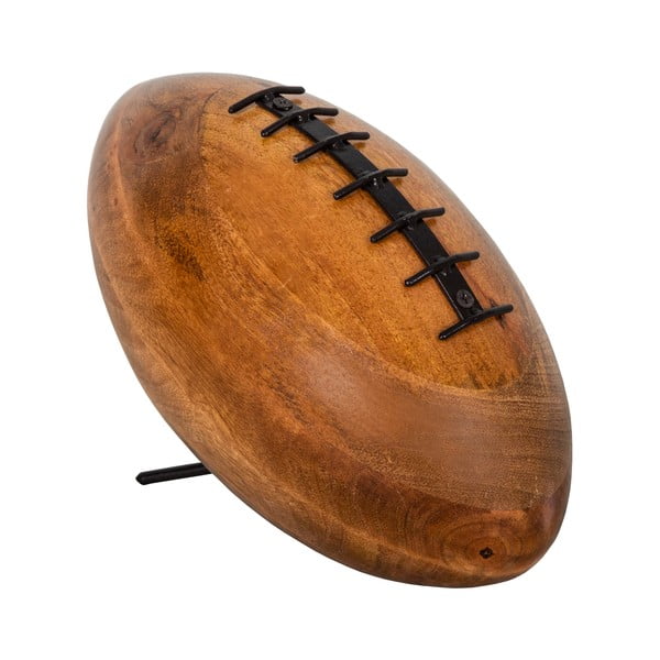 Dekorácie z mangového dreva v tvare ragbyovej lopty Antic Line Rugby, 28 x 24 cm
